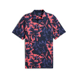 MATTR Broken Flower Polo - Deep Navy-Peach