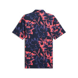 MATTR Broken Flower Polo - Deep Navy-Peach