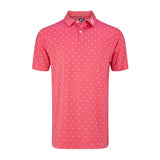 FootJoy Lisle Paisley Golf Polo (Athletic Fit)- C Red/Grey