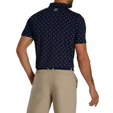 FootJoy Lisle Paisley Golf Polo (Athletic Fit)- Navy/Sky
