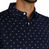 FootJoy Lisle Paisley Golf Polo (Athletic Fit)- Navy/Sky