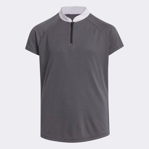 Adidas Junior Girls' Micro Dot Zip Polo - Black