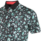 Cloudspun Abstract Camo Polo - Black/Aquatic