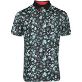 Cloudspun Abstract Camo Polo - Black/Aquatic