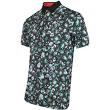 Cloudspun Abstract Camo Polo - Black/Aquatic