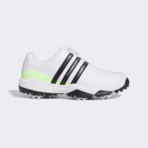 Adidas Tour 360 24 BOA Junior Golf Shoes White Black Green Power Golf Australia