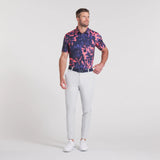 MATTR Broken Flower Polo - Deep Navy-Peach