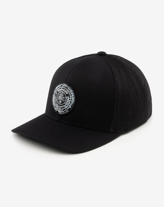 Patch Floral Snapback Hat - Black