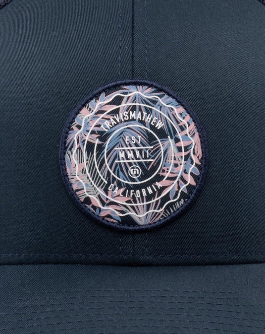 Patch Floral Snapback Hat - Blue Nights