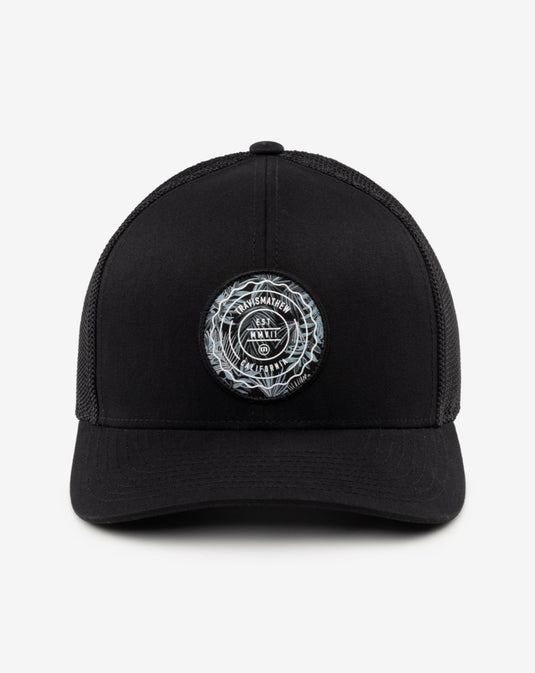 Patch Floral Snapback Hat - Black