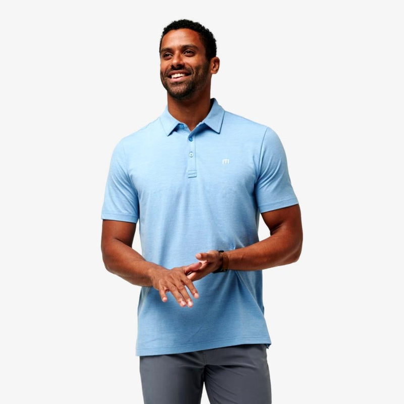 Load image into Gallery viewer, Travis Mathew &#39;The Heater&#39; Men&#39;s Golf Polo - Heather Dream Blue
