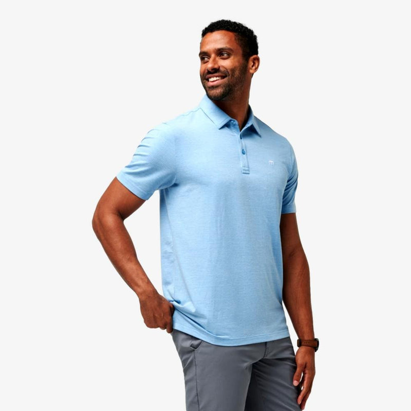 Load image into Gallery viewer, Travis Mathew &#39;The Heater&#39; Men&#39;s Golf Polo - Heather Dream Blue
