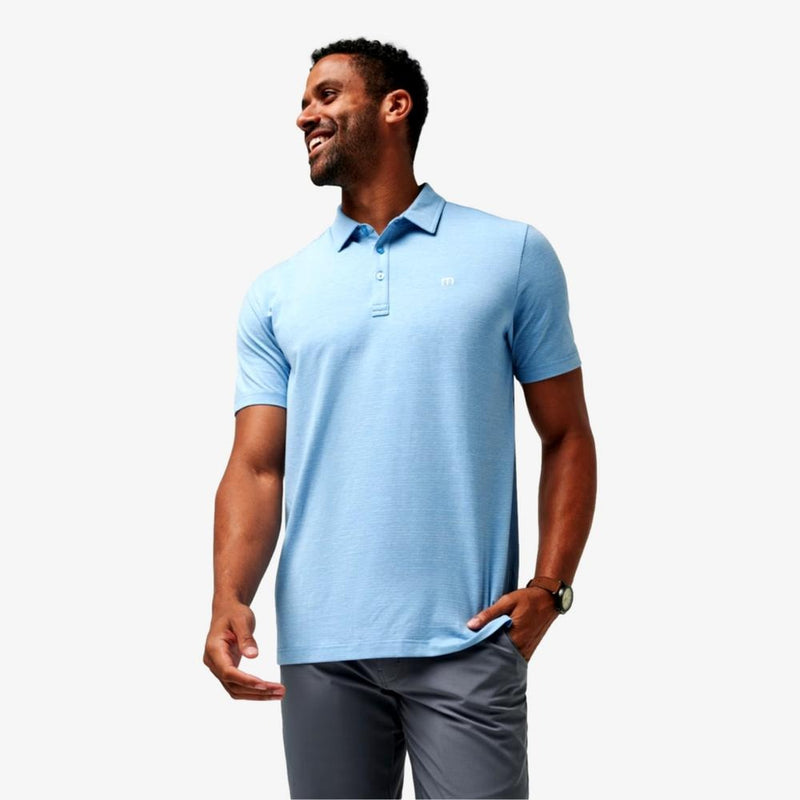 Load image into Gallery viewer, Travis Mathew &#39;The Heater&#39; Men&#39;s Golf Polo - Heather Dream Blue
