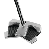 Golf putter with a black shaft on a white background