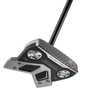 Golf putter with a black shaft on a white background