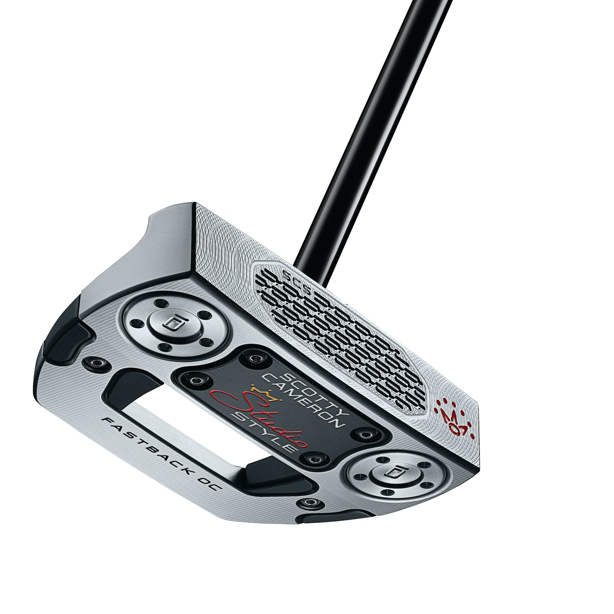 Golf putter with a white background