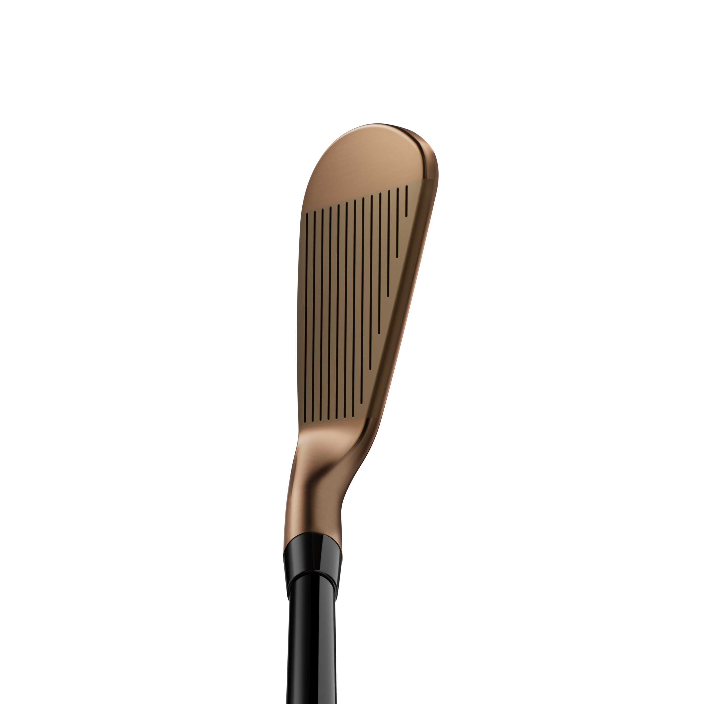 Golf club head with a black shaft on a white background