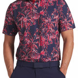 MATTR Safari Golf Polo -  Deep Navy / Red Fire