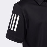 Adidas Junior 3 Stripe Golf Polo - Black