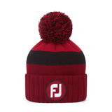 FootJoy Winter Knit Pom Pom Beanie - Red/Black