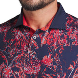 MATTR Safari Golf Polo -  Deep Navy / Red Fire