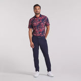 MATTR Safari Golf Polo -  Deep Navy / Red Fire