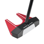 Golf putter with red and black design on a white background