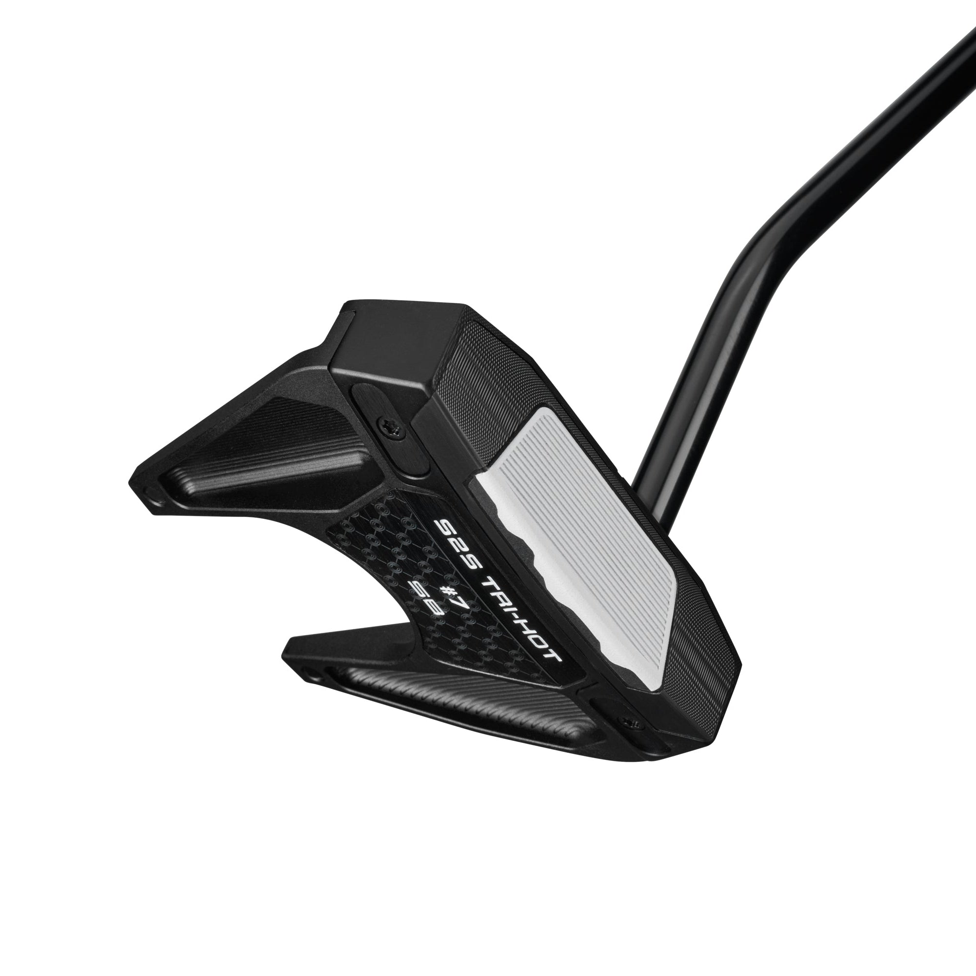 Golf putter head on a white background