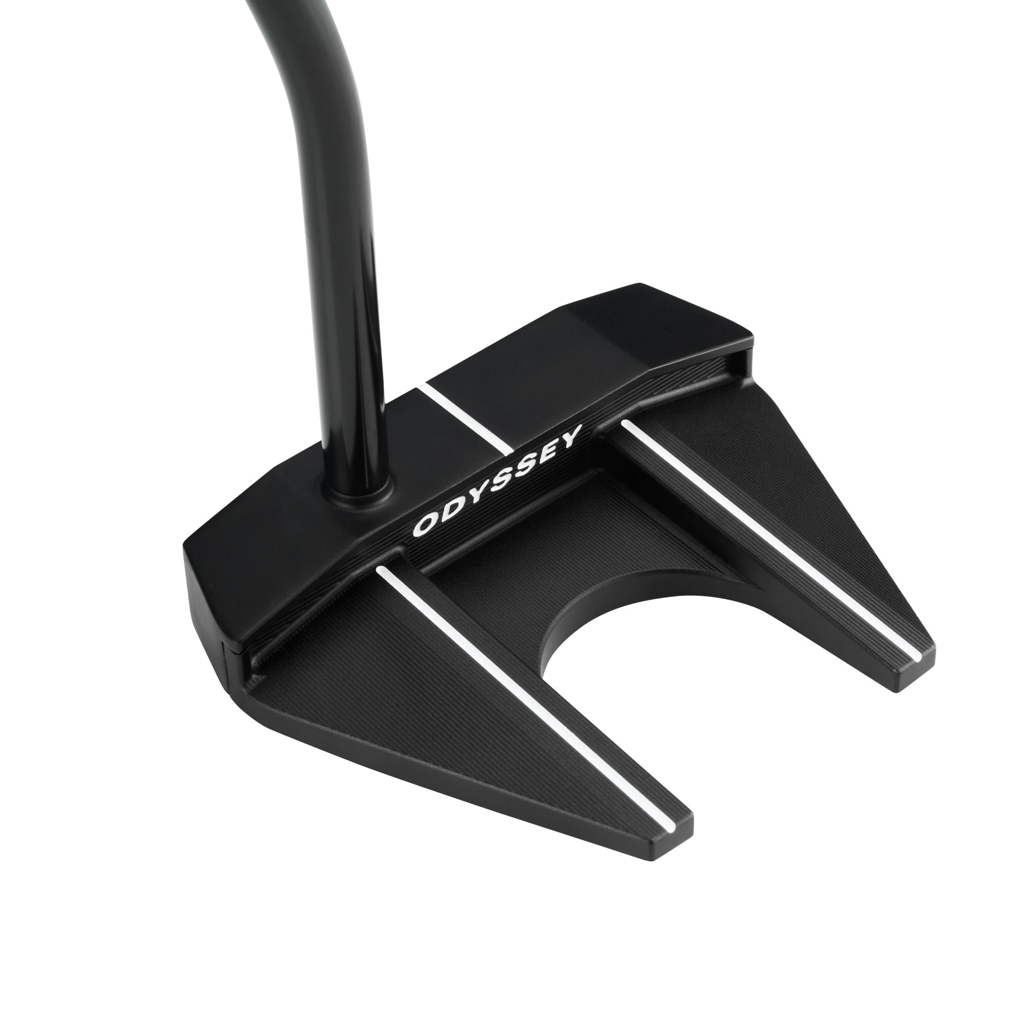 Black Odyssey golf putter on a white background