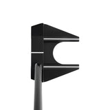 Black golf putter head on a white background