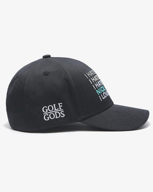 I Hate Golf Black SnapBack Golf Hat - Curved Brim