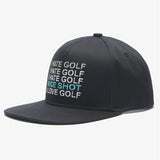 I Hate Golf Black SnapBack Golf Hat - Flat Brim