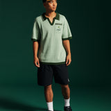 Georgia Knit Polo - Heathered Green