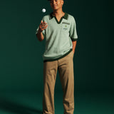 Georgia Knit Polo - Heathered Green