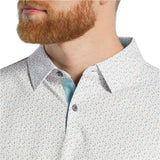 Geometry Print Stretch Pique Polo