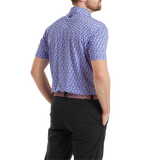 Surfs Up Print Lisle - White/Vivid Violet/Pink Pop/Black