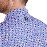 Surfs Up Print Lisle - White/Vivid Violet/Pink Pop/Black