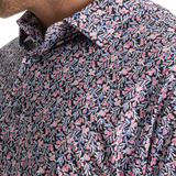 Meadow Print Lisle - Black/Vivid Violet/Pink Pop