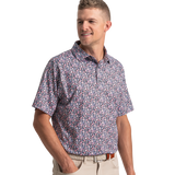 Meadow Print Lisle - Black/Vivid Violet/Pink Pop