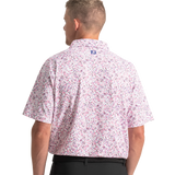Watercolor Floral Print Pique  - White/Pink Pop/Vivid Violet