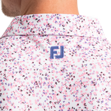 Watercolor Floral Print Pique  - White/Pink Pop/Vivid Violet