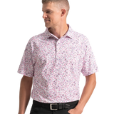Watercolor Floral Print Pique  - White/Pink Pop/Vivid Violet