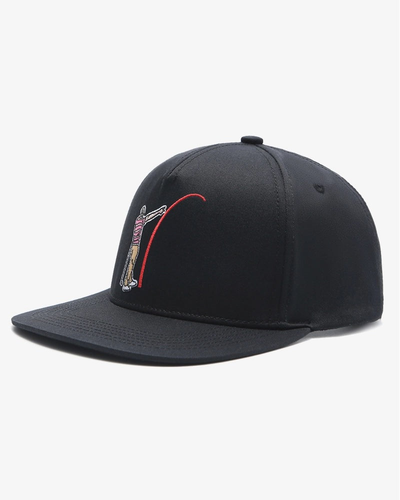 Load image into Gallery viewer, Mad Slicer Black SnapBack Golf Hat - Flat Brim
