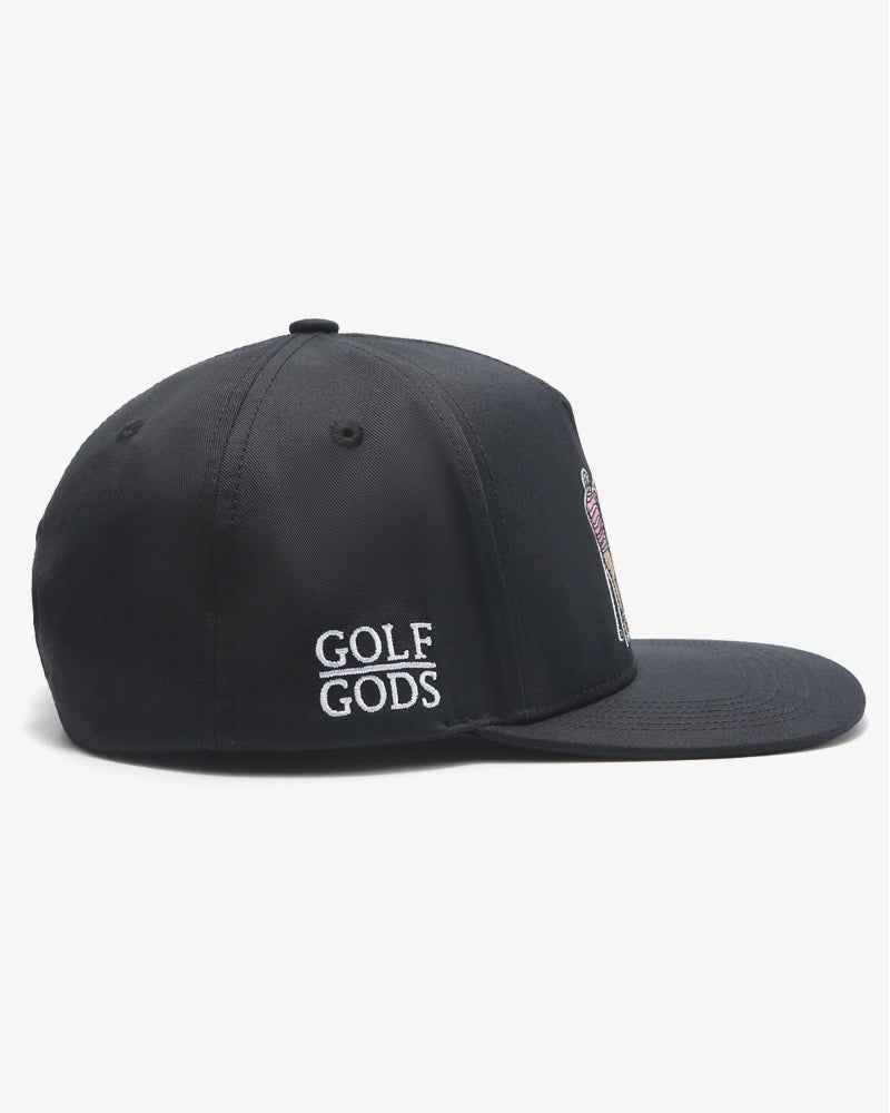 Load image into Gallery viewer, Mad Slicer Black SnapBack Golf Hat - Flat Brim
