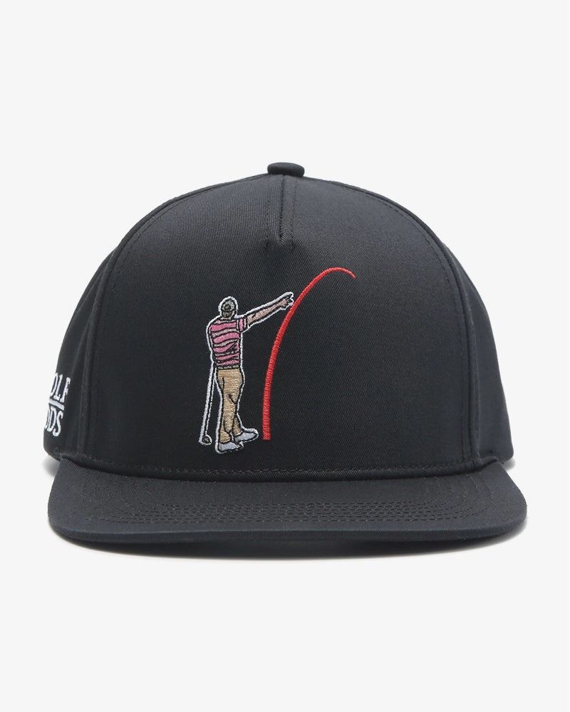 Load image into Gallery viewer, Mad Slicer Black SnapBack Golf Hat - Flat Brim
