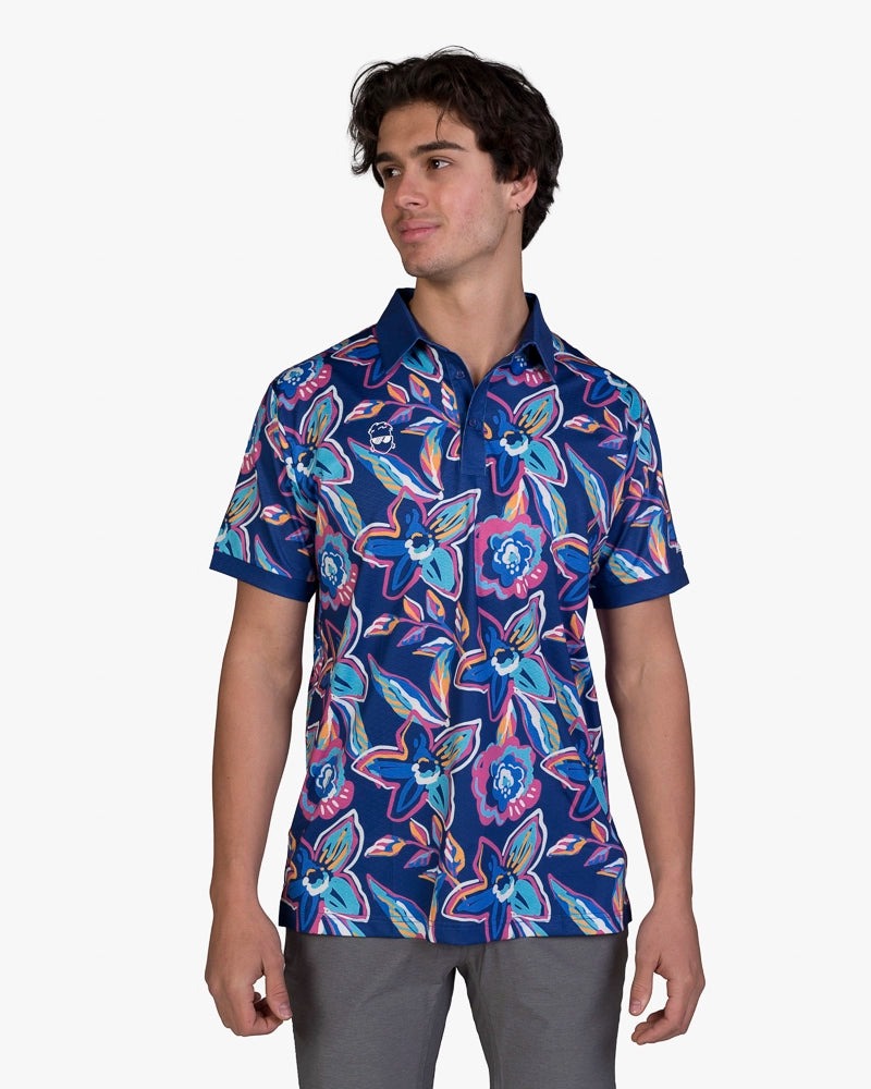 Load image into Gallery viewer, Flower Power Cool Tech Performance Golf Polo
