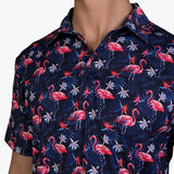Flowers & Flamingos Cool Tech Performance Golf Polo