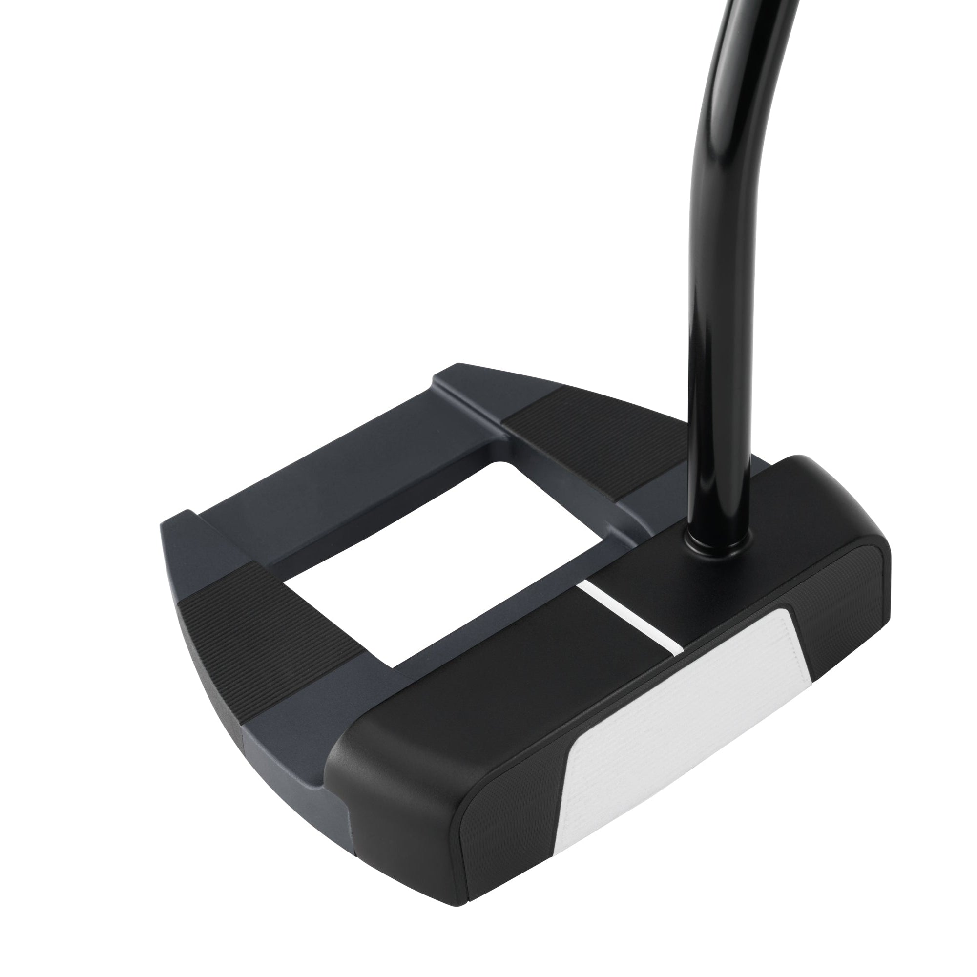 Black golf putter on a white background