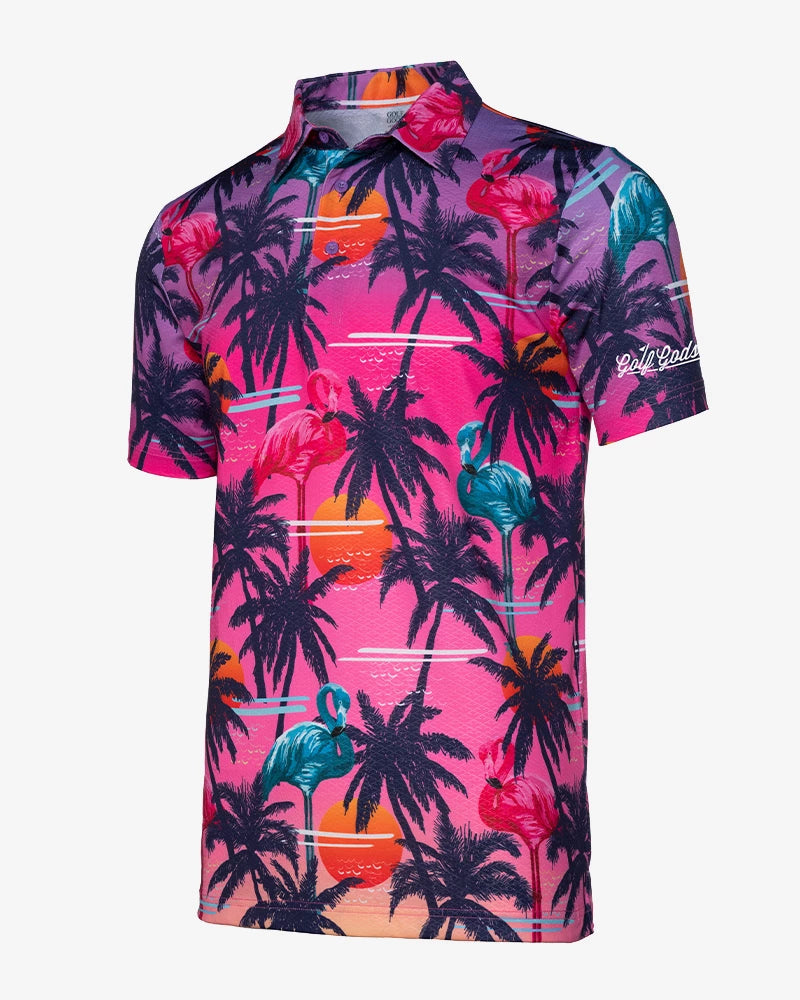 Load image into Gallery viewer, Miami Vice Summer Nights Cool Tech Performance Golf Polo
