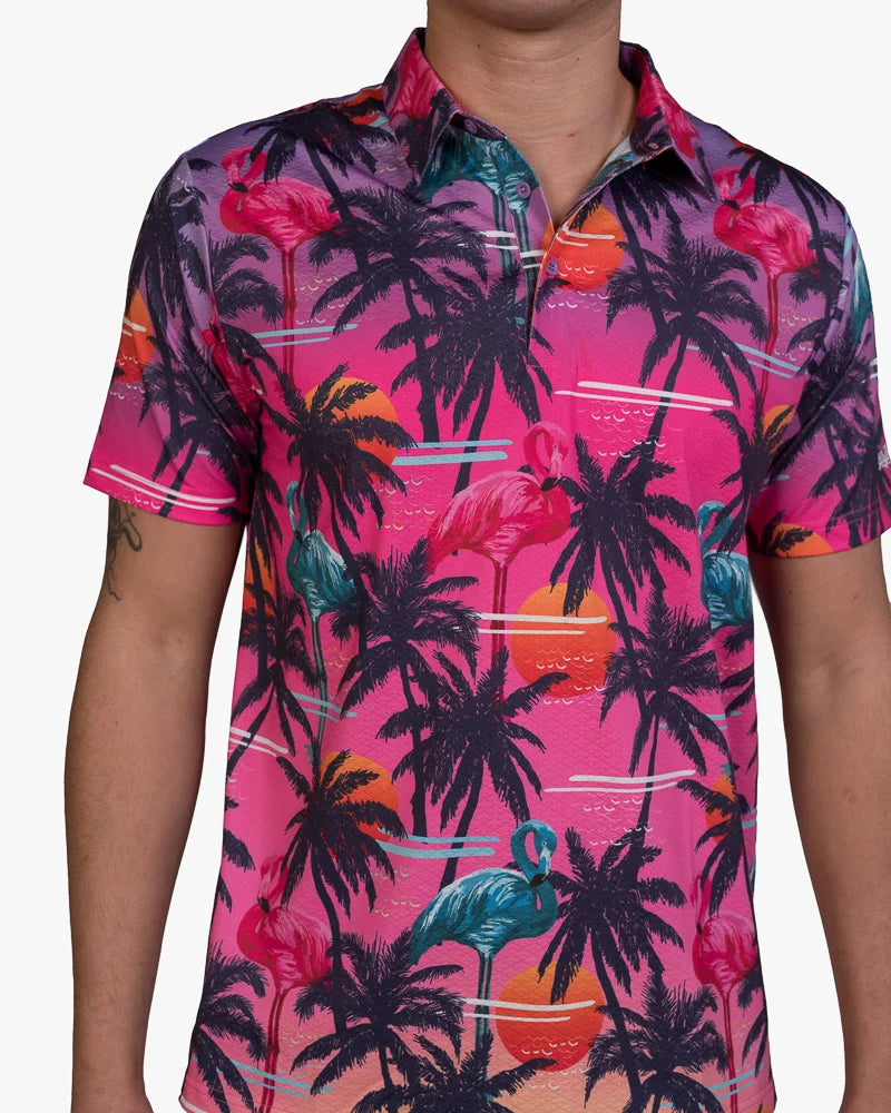 Load image into Gallery viewer, Miami Vice Summer Nights Cool Tech Performance Golf Polo
